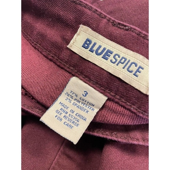 Blue Spice Juniors Maroon Skinny Ankle Jeans Size 3 Stretch Raw Hem M8 - Picture 6 of 6
